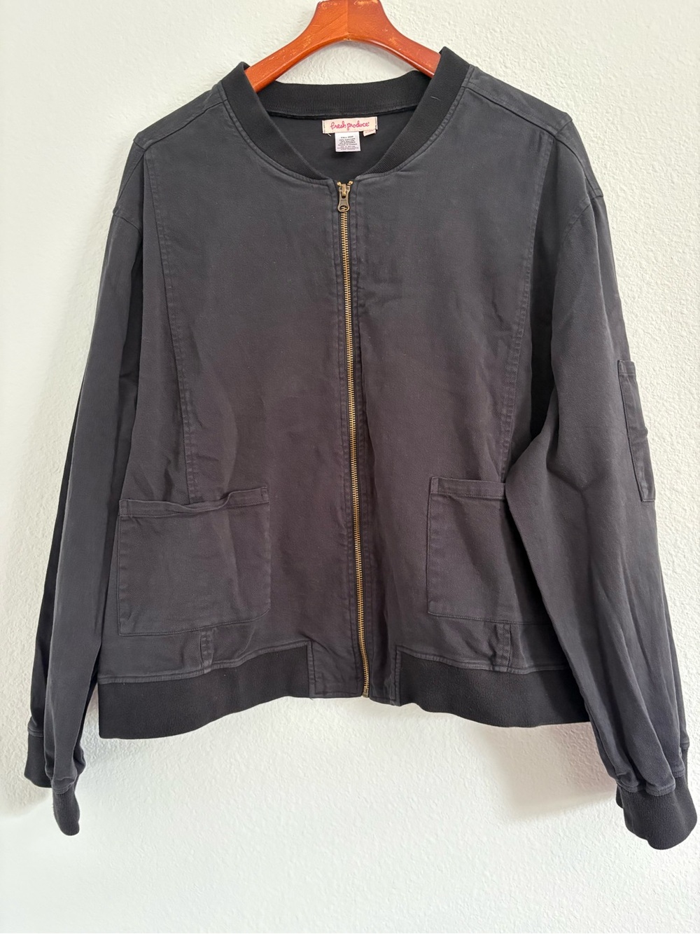 Fresh Produce 3x Black Utility Jacket. Medium weight with pockets.